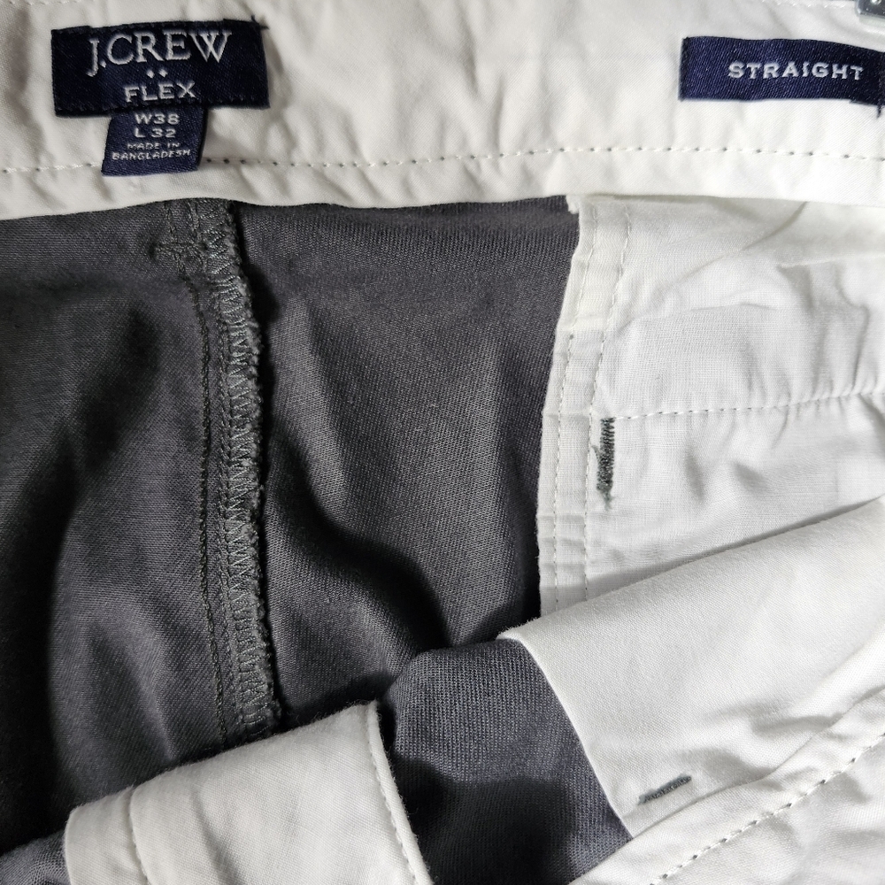 J Crew Factory Flex Gray Straight Chino Pants Khakis Men’s 38x32 - Picture 9 of 14